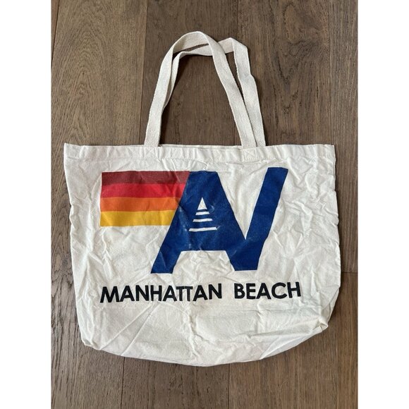 Aviator Nation Manhattan Beach California canvas tote bag beach colorful - Picture 1 of 7